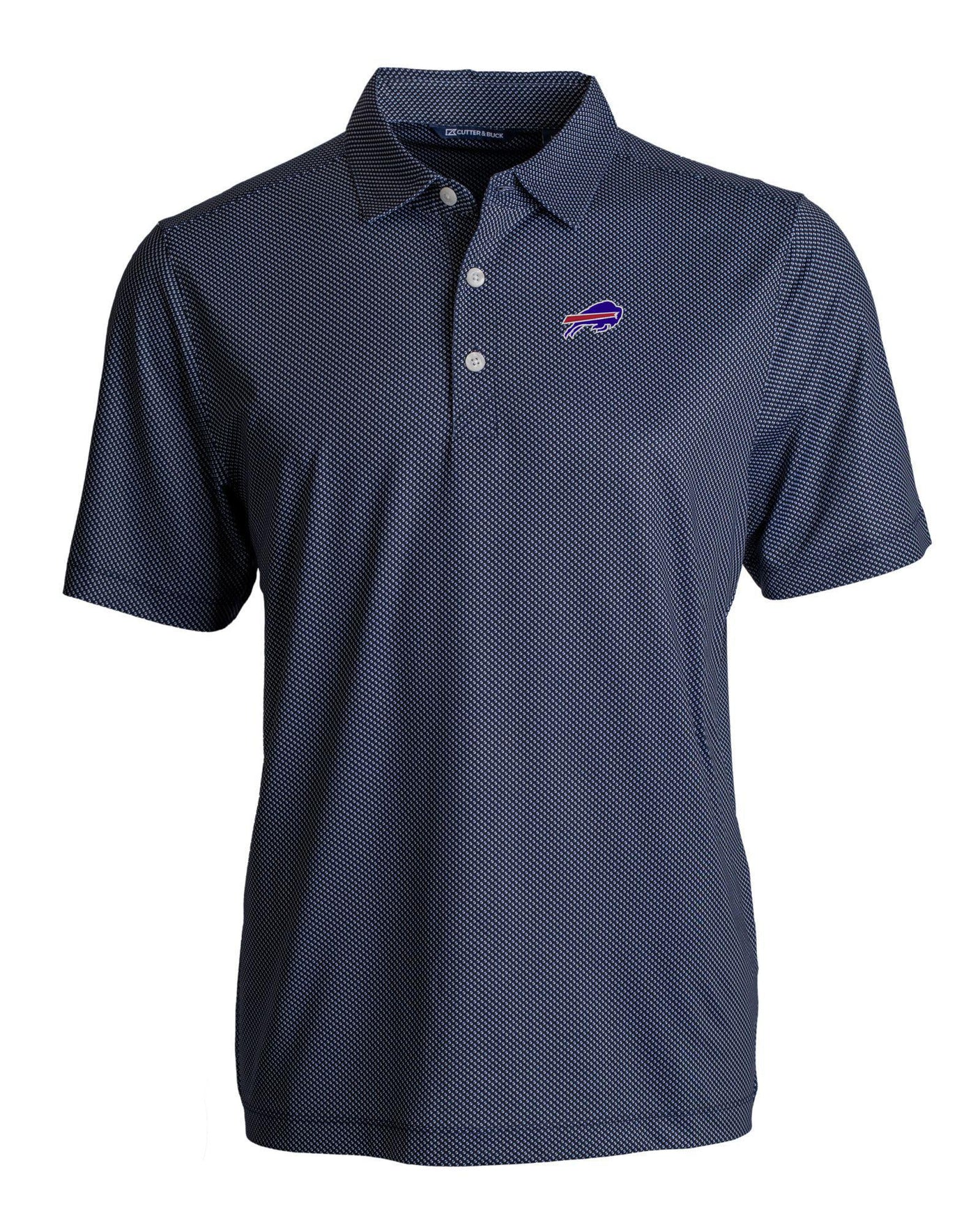 Bills Cutter and Buck Men's Navy Pike Eco Symmetry Print Recycled Polo