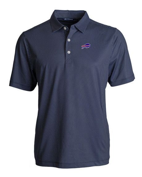 Bills Cutter and Buck Men's Navy Pike Eco Symmetry Print Recycled Polo