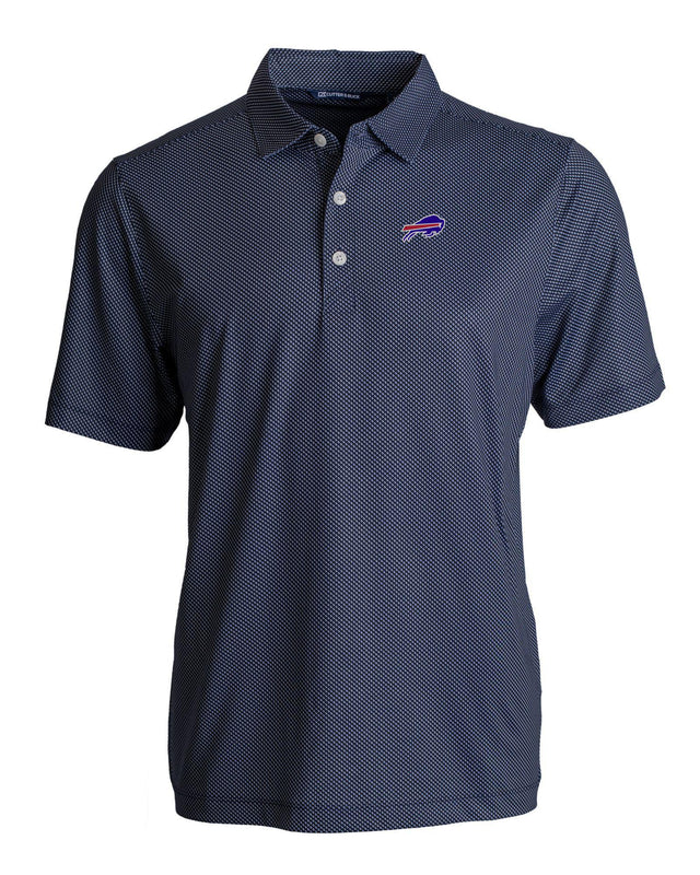 Bills Cutter and Buck Men's Navy Pike Eco Symmetry Print Recycled Polo