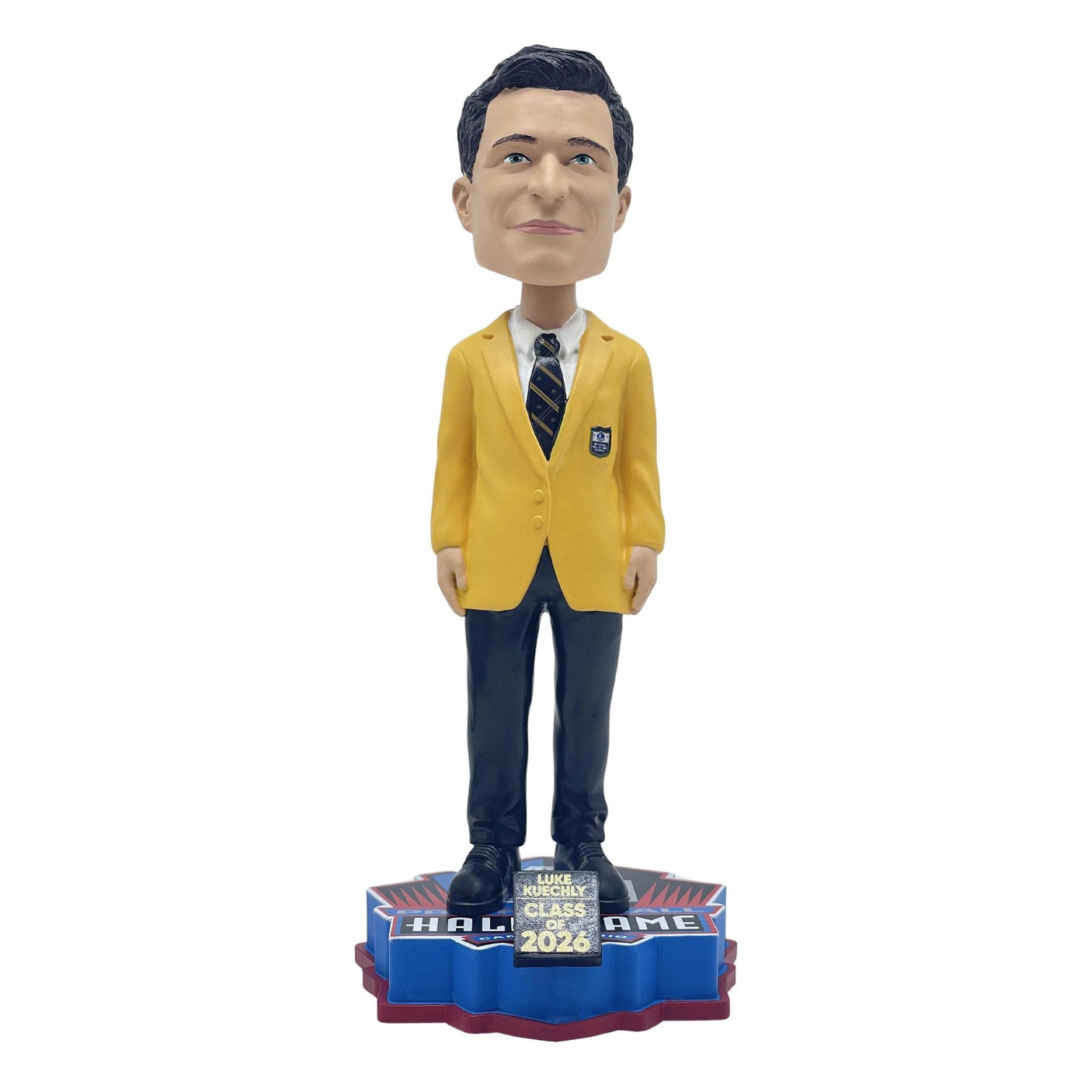 Luke Kuechly Limited Edition Class of 2026 Gold Jacket Bobblehead