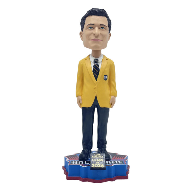 Luke Kuechly Limited Edition Class of 2026 Gold Jacket Bobblehead