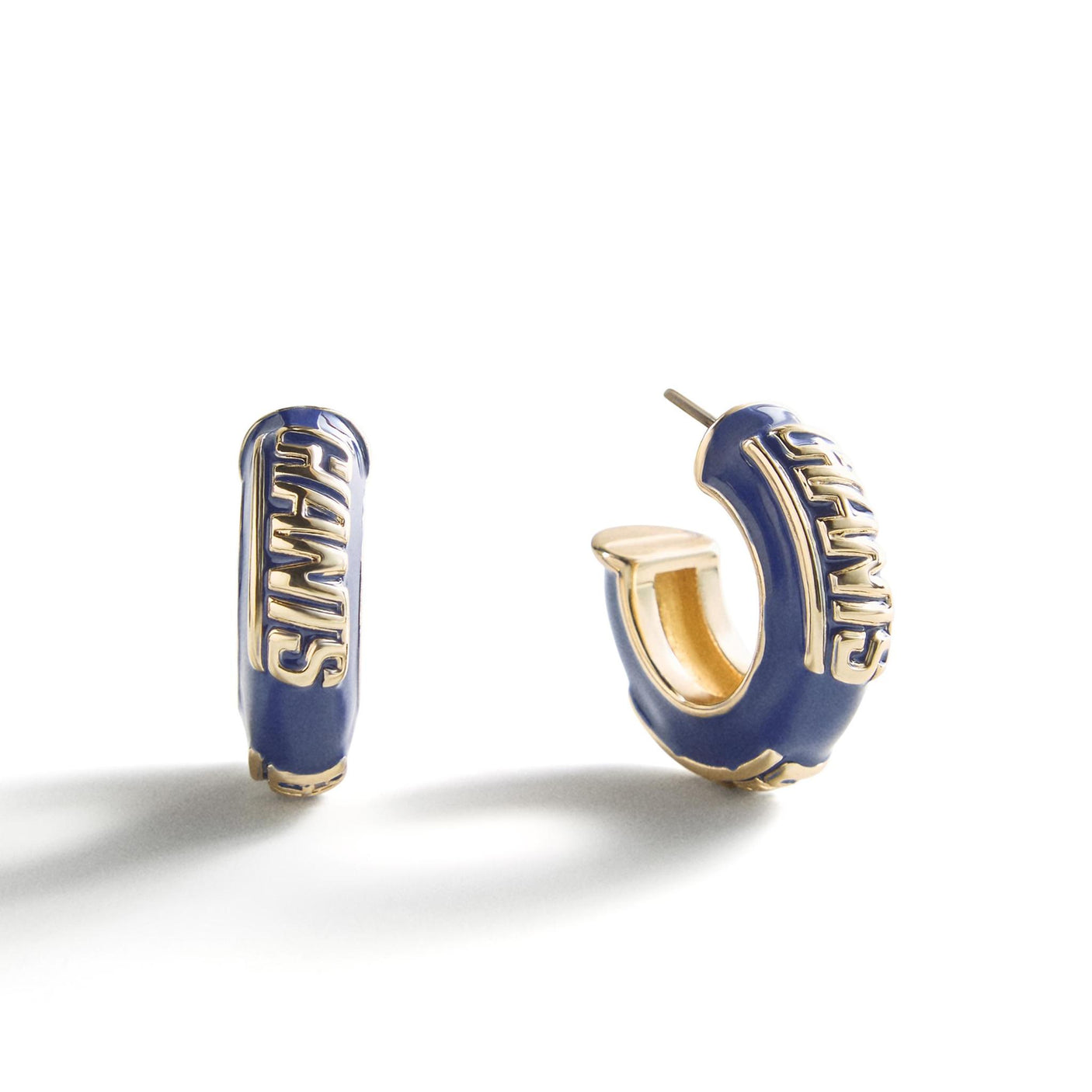 Giants Puffy Enamel Hoop Earrings