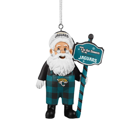 Jaguars Santa Overalls Ornament