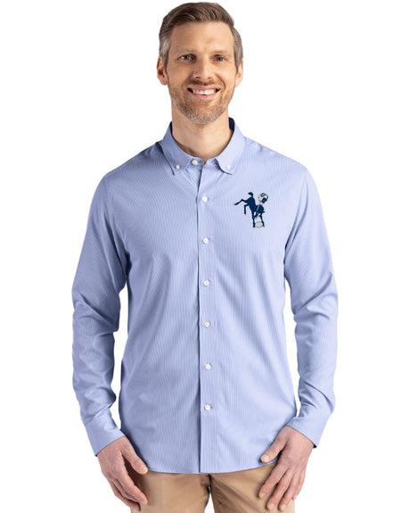 Colts Cutter & Buck Men's Skyline Eco Pinstripe Button Down Shirt