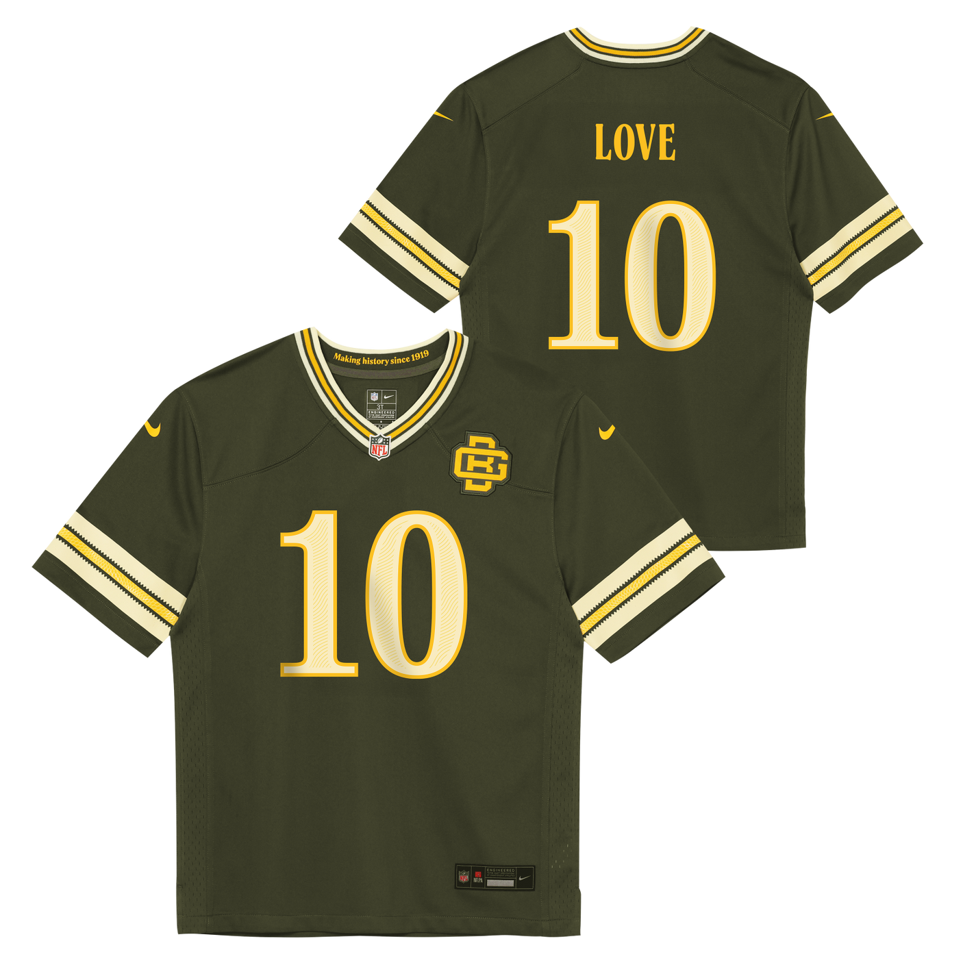 Packers Jordan Love 2026 Nike Youth Rivalry Jersey
