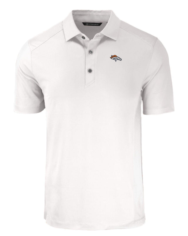 Broncos Cutter and Buck Men's White Forge Eco Recycled Polo