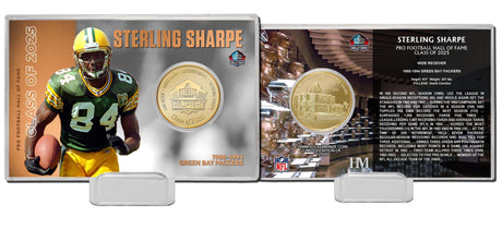 Packers Sterling Sharpe Pro Football Hall of Fame Class of 2025 Bronze Coin Card - DS