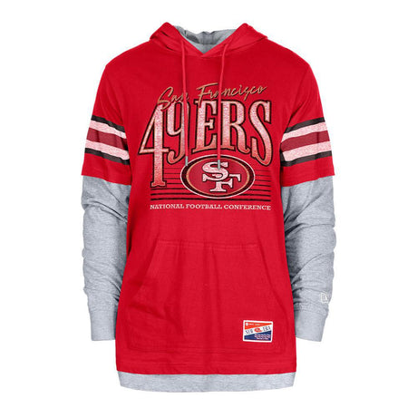 49ers 2024 New Era Men's Throwback Long Sleeve Sweatshirt