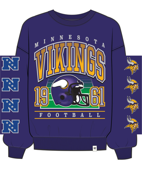 Vikings 2025 '47 Brand Women's Go Big Oversized Crewneck
