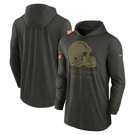 Browns 2025 Nike Men's Salute to Service Hooded Long Sleeve T-Shirt
