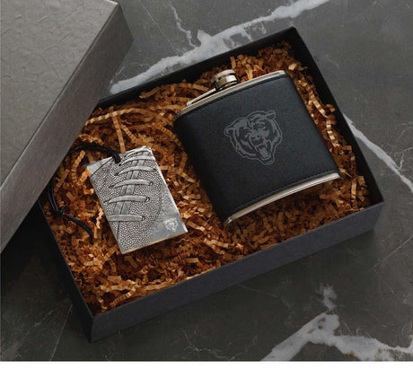 Bears Traveler Flask & Bag Tag Gift Set Pro Football Hall of Fame