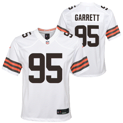 Browns Myles Garrett Youth White Nike Game Jersey