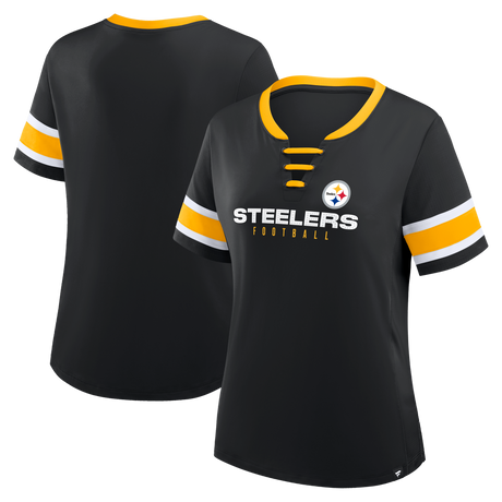 Steelers 2025 Fanatics Women's Draw Play Athena Lace Up T-Shirt