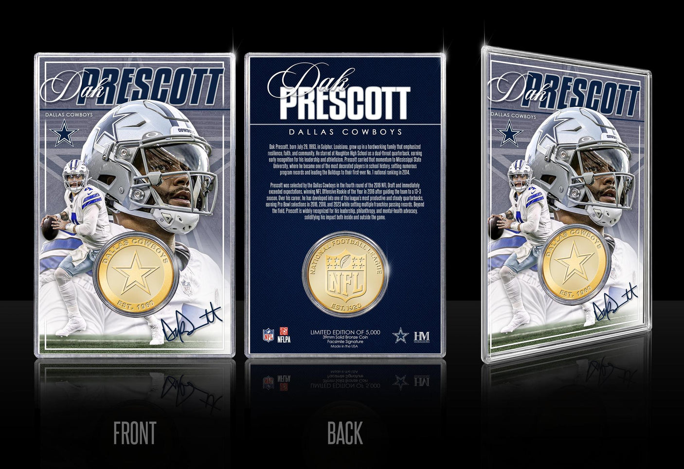 Cowboys Dak Prescott Bronze Coin Card