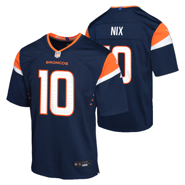 Broncos Bo Nix Alternate Youth Nike Game Jersey Pro Football Hall of Fame