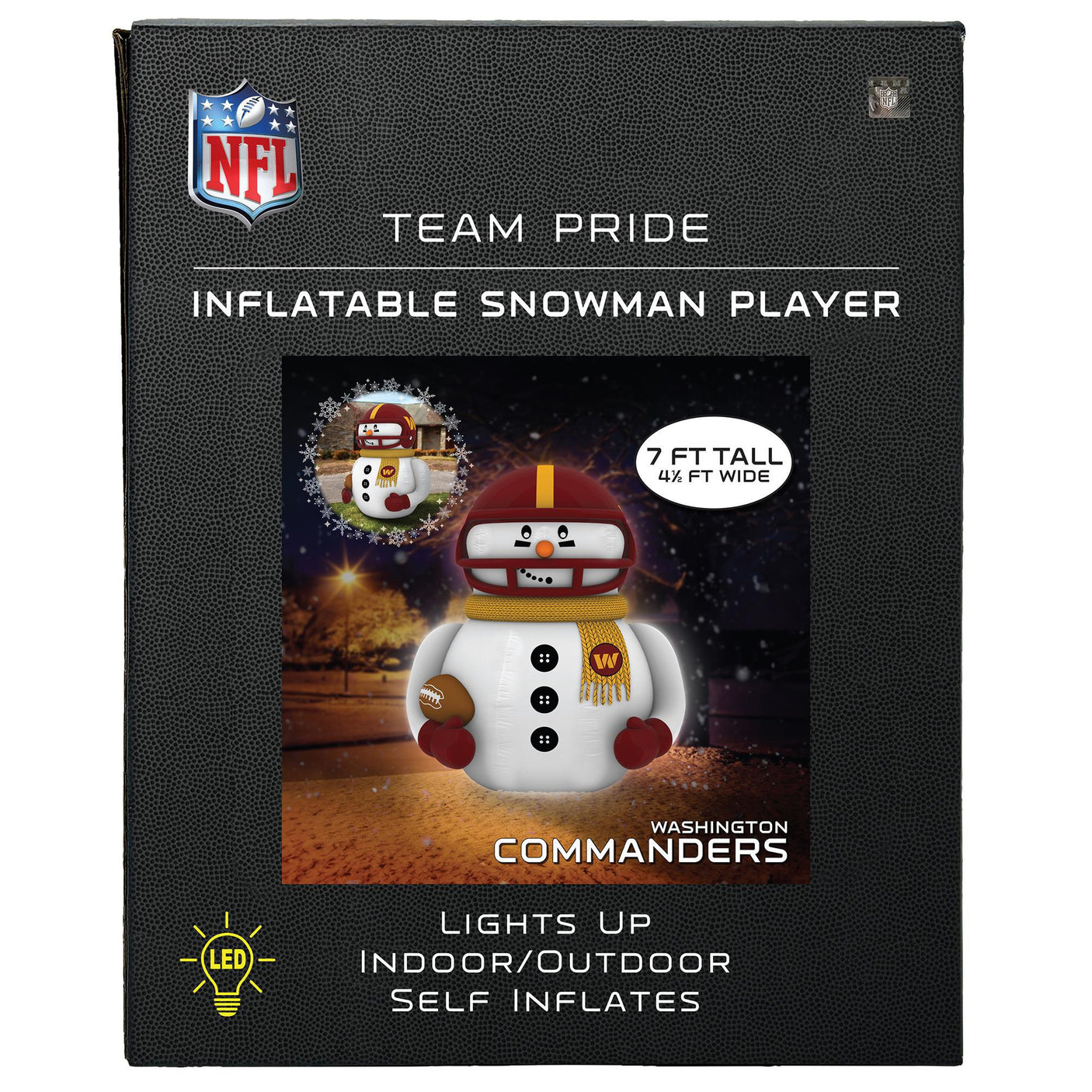Commanders Team Pride Inflatable Snowman Player