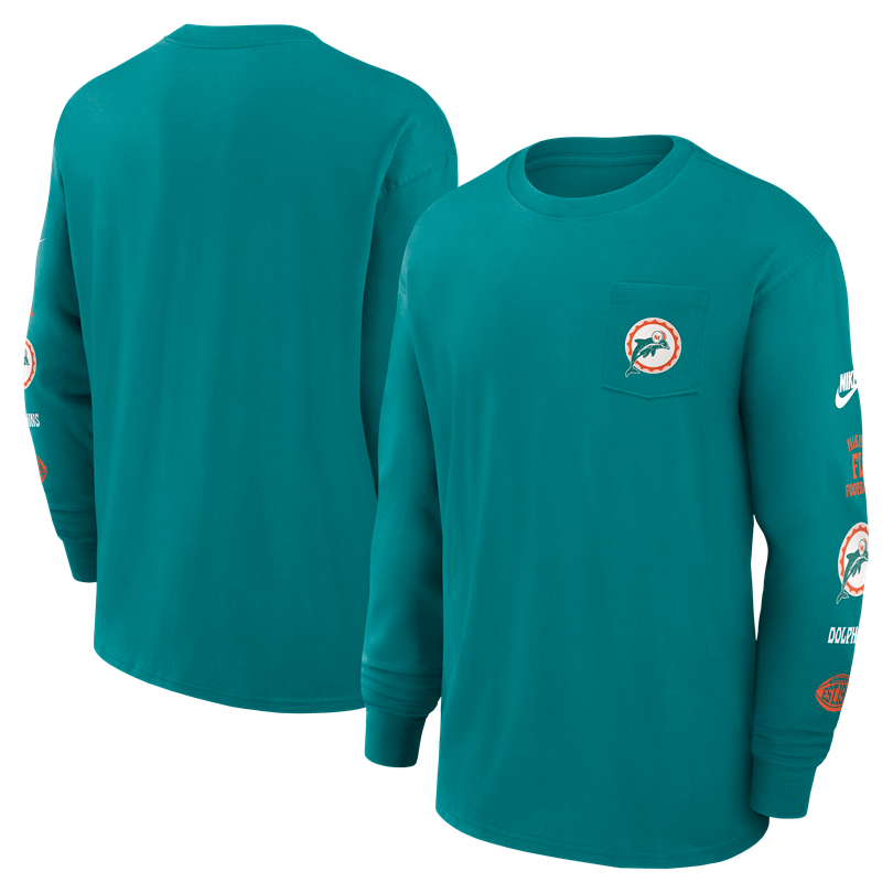 Dolphins Men's Nike Heavy Max Pocket Long Sleeve T-Shirt