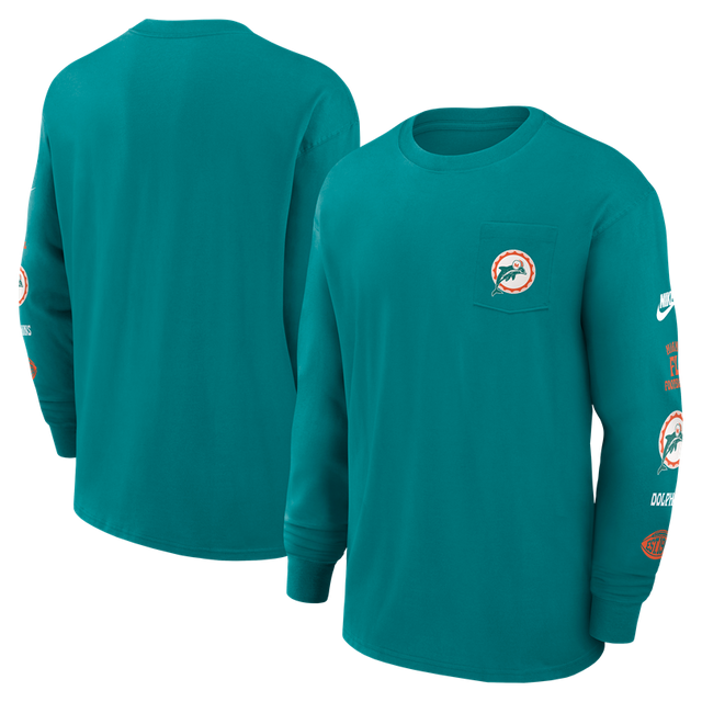 Dolphins Men's Nike Heavy Max Pocket Long Sleeve T-Shirt