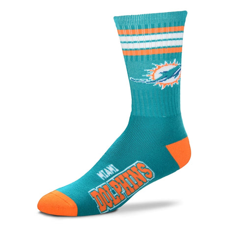 Dolphins 4 Stripe Deuce Sock