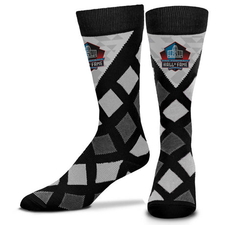 Hall of Fame For Bare Feet Dashed Diamond Black Socks