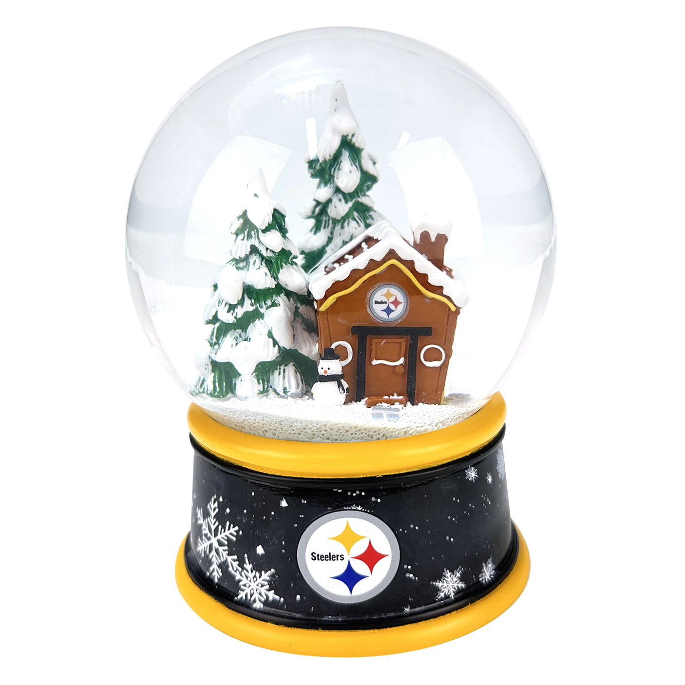 Steelers Gingerbread House Snow Globe