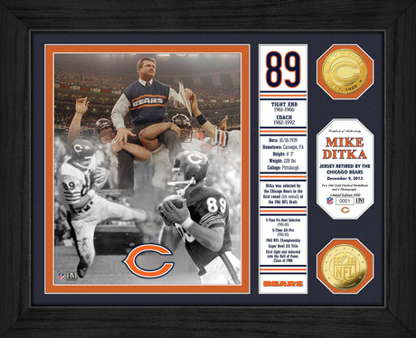 Bears Mike Ditka Jersey Retirement "Banner" Bronze Coin Photo Mint Pro Football Hall of Fame