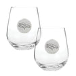 Denver Broncos 2-Piece Stemless Wine Glass Set with Collectible Box