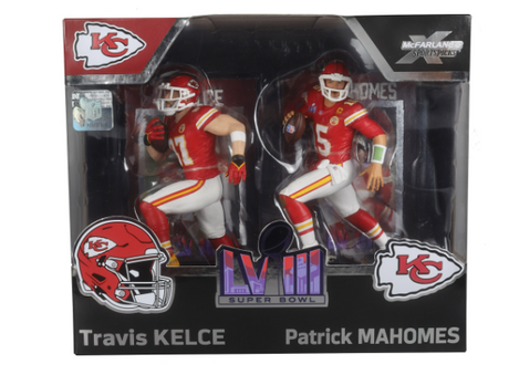 Patrick Mahomes / Travis Kelce McFarlane's Sportspicks Super Bowl LVIII 2-pack Figures