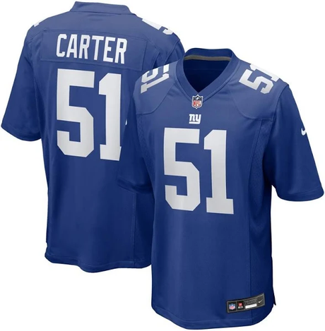 Giants Abdul Carter Nike Men's Blue Game Jersey