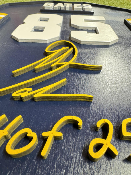 Chargers Antonio Gates Class of 2025 Wood Jersey 3D Sign
