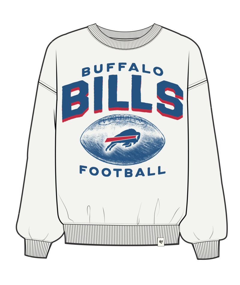 Bills 2025 '47 Brand Women's Arch Cloud Oversized Crewneck