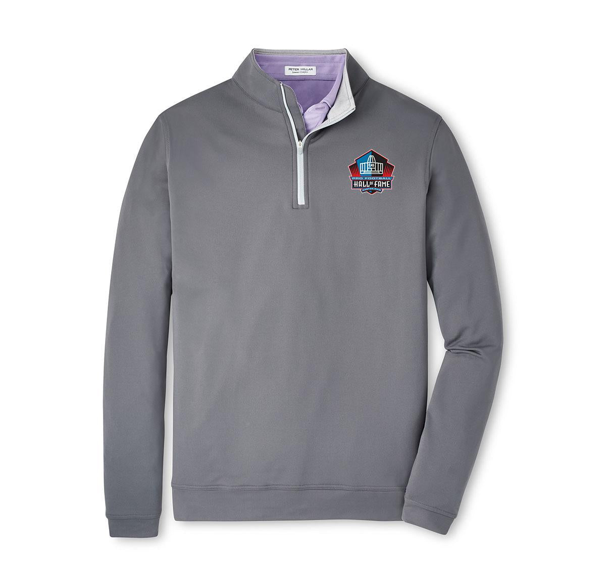 Hall of Fame Men's Peter Millar Grey Perth Performance 1/4 Zip