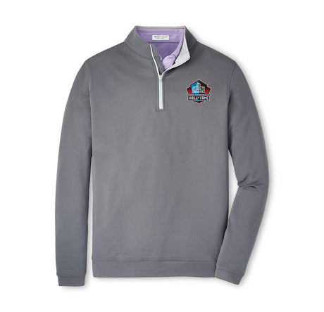 Hall of Fame Men's Peter Millar Grey Perth Performance 1/4 Zip