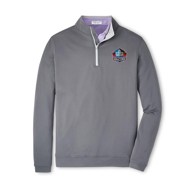 Hall of Fame Men's Peter Millar Grey Perth Performance 1/4 Zip