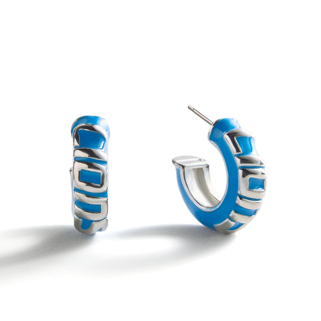 Lions Puffy Enamel Hoop Earrings