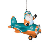 Dolphins Santa Airplane Ornament Pro Football Hall of Fame