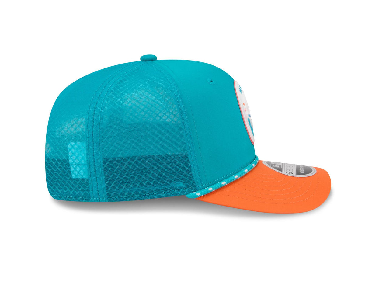 Dolphins 2026 New Era Men's 9SEVENTY Stretch Snap Two-Tone Hat Pro Football Hall of Fame