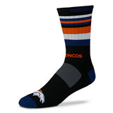 Broncos For Bare Feet Flash Rave Crew Socks