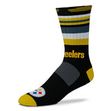 Steelers For Bare Feet Flash Rave Crew Socks