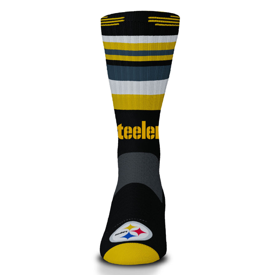 Steelers For Bare Feet Flash Rave Crew Socks