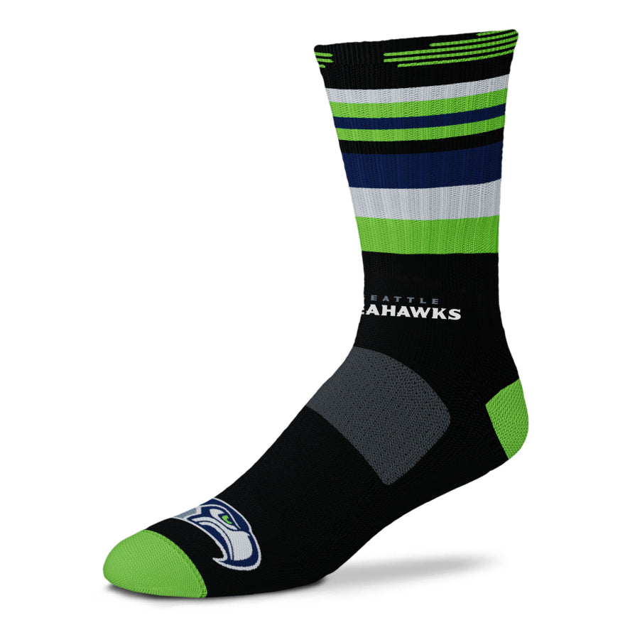 Seahawks For Bare Feet Flash Rave Crew Socks