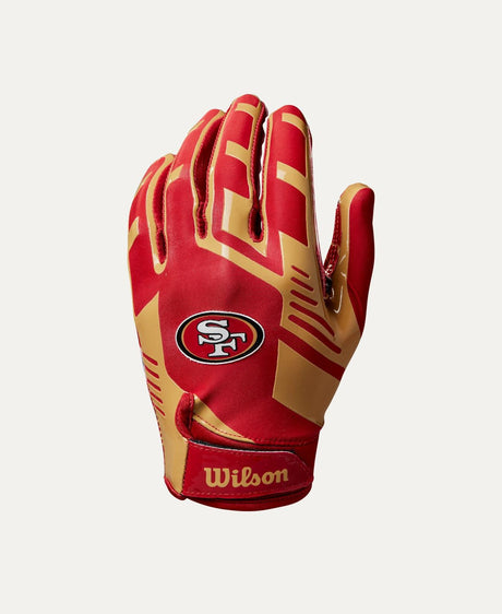 49ers 2025 Wilson Youth NFL Stretch Fit Receivers Gloves