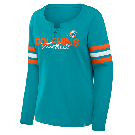 Dolphins 2026 Fanatics Women's Lace Up Long Sleeve Top Pro Football Hall of Fame