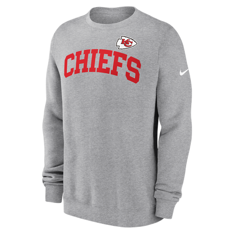 Chiefs 2025 Nike Men's Club Crewneck- Gray
