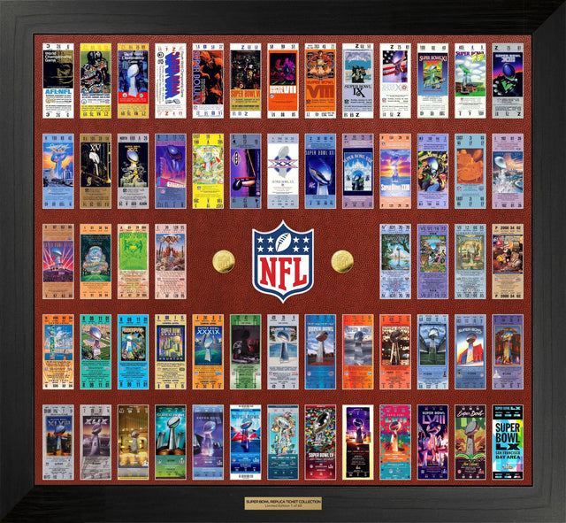 Super Bowl 60th Anniversary Ticket Collection and Gold Coin Frame