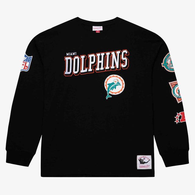 Dolphins 2026 Mitchell & Ness Vintage Logo Training Camp Long Sleeve T-Shirt Pro Football Hall of Fame