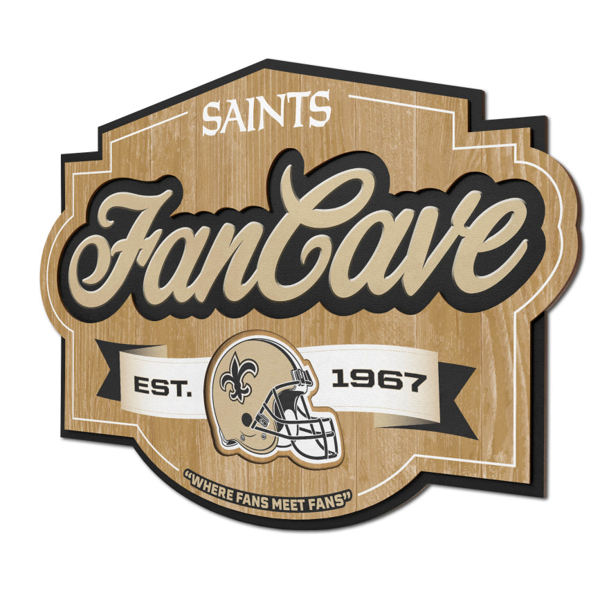 Saints 3D Fan Cave Wall Sign