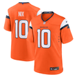 Broncos Bo Nix Nike Men's Orange Game Jersey