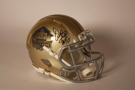 Warren Sapp Autographed Hall Of Fame Gold Mini Helmet