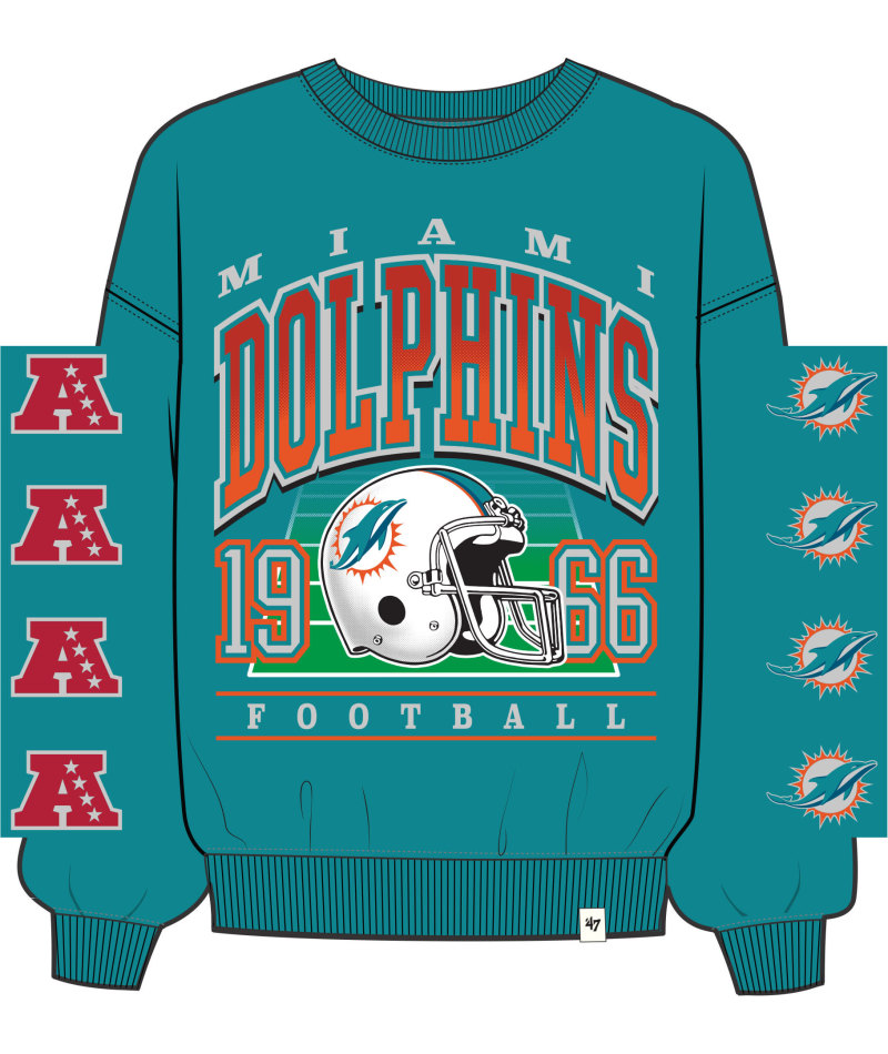 Dolphins 2025 '47 Brand Women's Go Big Oversized Crewneck